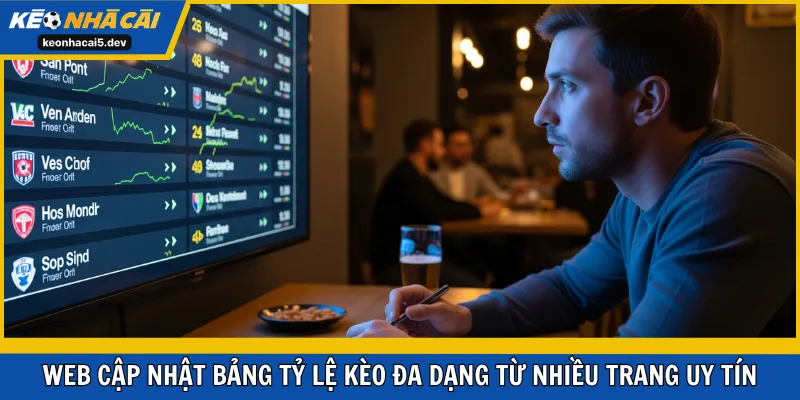 Web cập nhật bảng tỷ lệ kèo đa dạng từ nhiều trang uy tín